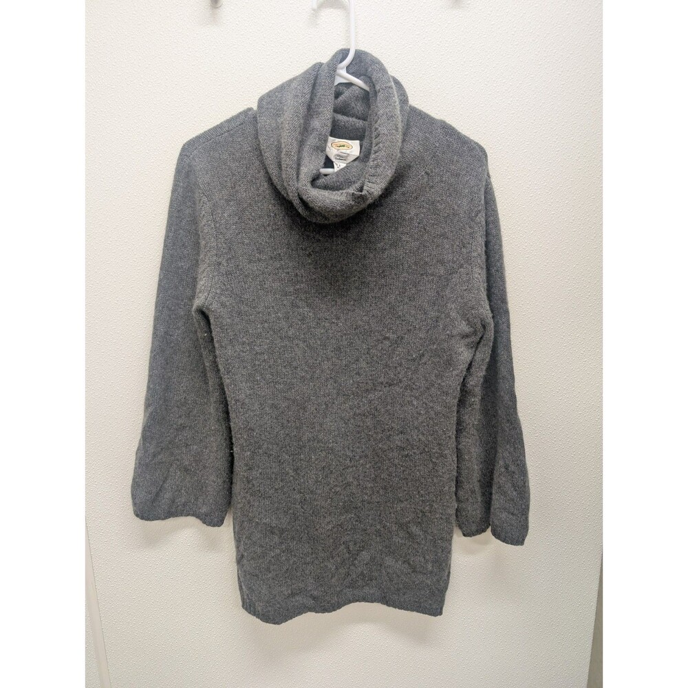 Vintage Talbots 100% Cashmere S oversized Grey Cowl Turtleneck Sweater